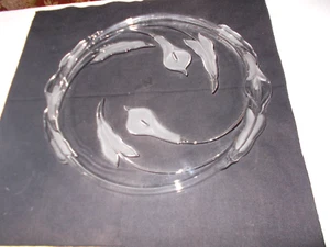 Mikasa Walther Crystal West Germany Floral Design 13 Inch Round Serving Platter - Picture 1 of 1