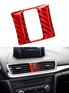 2X Panel Doble Flash Borde Interior Fibra de Carbono para MAZDA 3 Axela 2014-2016 Rojo - Imagen 1 de 12