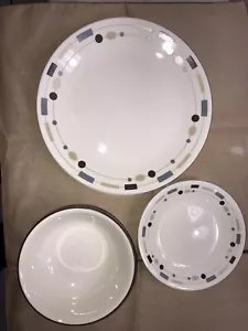 Corelle Livingware Circles 12pc Dinnerware Set 4 Place Sandstone Squares Vtg Mcm - Picture 1 of 7