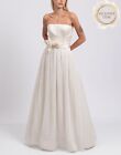 RRP €3520 BRUNELLO CUCINELLI Tulle Ball Gown Size M Silk Blend Belted Bandeau