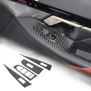 Soft Carbon Fiber Window Lift Switch Button Sticker For BMW 5 series 2024+ - Imagen 1 de 12