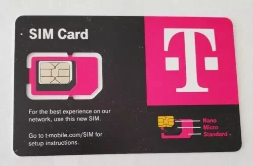 TMobile 3in1 NANO Sim Card 4G 5G LTE. REPLACEMENT SIM. T-Mobile IPHONE SIM - Image 1 of 1