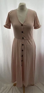 H&M Womens Pink V Neck Knee Length Dress Size S - Picture 1 of 12