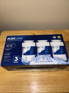 BRAND NEW PURELINE PL-100 REFRIGERATOR WATER FILTER 3 PACK REPLACEMENT GE MWF - Picture 1 of 7