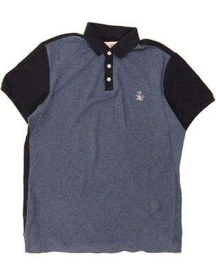PENGUIN Mens Polo Shirt Small Blue Colourblock DL39 - Image 1 of 3