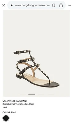 Sandalias Valentino Rockstud de cuero negras 35/5 Foto 1 de 4