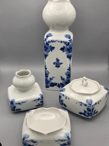 Porzellan Set 4Teilig Lichte GDR Echt Kobalt - Bild 1 von 10