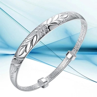  Retro Silber Classic Fashion Armband Exquisite Blumen Armband Schmuck - Bild 1 von 4