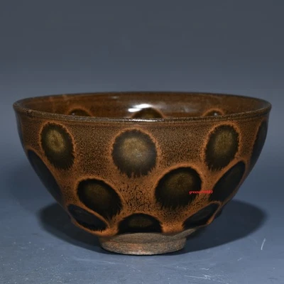 5.0" Antiguo Clásico Canción Dinastía Jian Horno Porcelana Fambe Marrón Esmalte Moteado Taza Foto 1 de 4