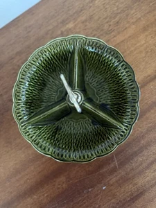 Vintage Mid-Century Modern Trinket Dish W Handle Green California Pottery R-113 - Picture 1 of 6