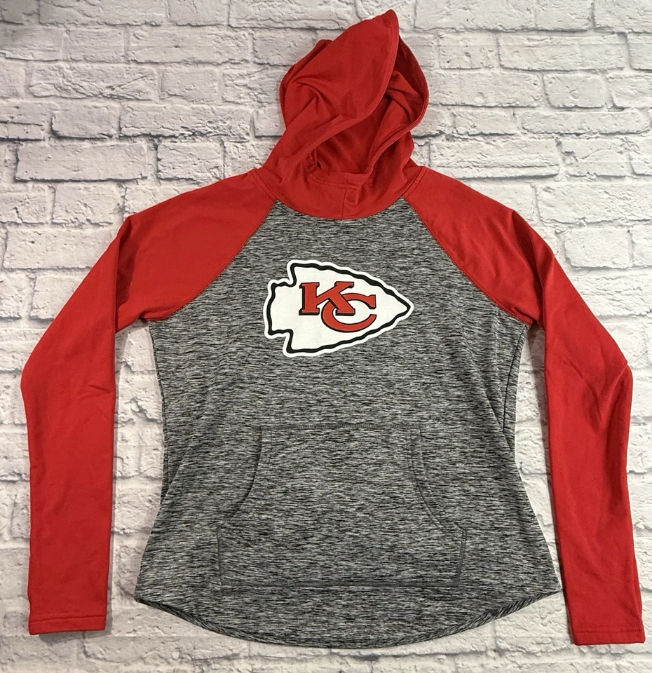 Kansas City KC Chiefs NFL Long Sleeve Pullover Hoodie Womens 4Her  - L - EUC - Image 1 of 4