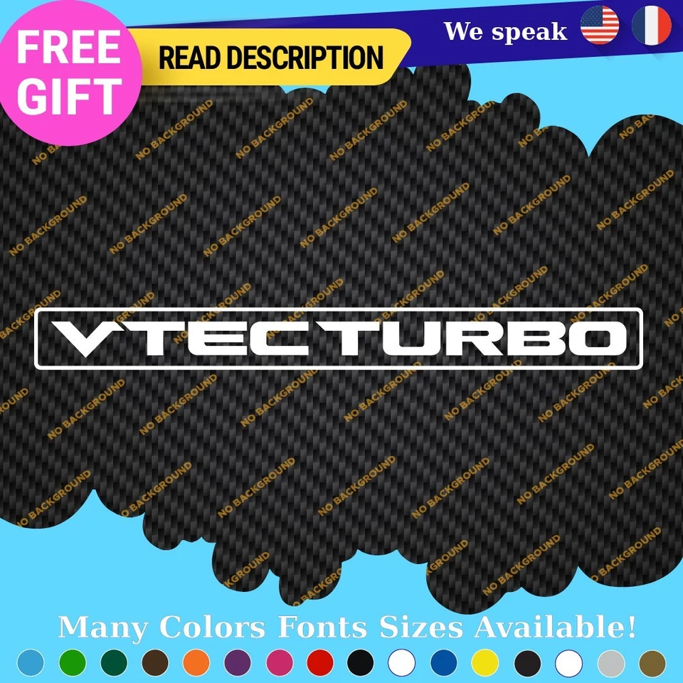 VTEC Turbo DOHC Honda Civic Accord JDM Drift Tuning RSX Type VINYL DECAL STICKER Foto 1 de 4