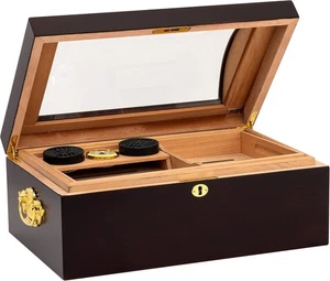 Humidificador de cigarros Il Duomo, tapa cúpula de vidrio biselado templado - Imagen 1 de 7