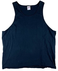 Vintage 90s Jerzees USA Mens XL Black Blank Solid Tank Top Shirt Layer 1990s - Bild 1 von 10
