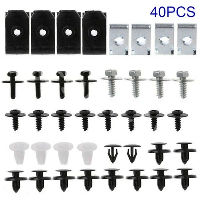 Car Bumper Fender Trim Mudguard Splash Shield Fastener Screws Rivet Fitting Kit - Image 1 of 4