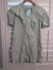 Sea New York Freizeitkleid Rüschen mint hellgrün Gr. M Bindeband Ausschnitt Taschen - Bild 1 von 2