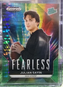 2024 Prizm Draft Picks Julian Sayin Green Pulsar FEARLESS Rookie 25/25 Bookend - Picture 1 of 2