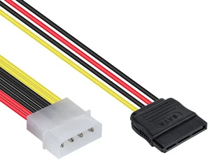 Poppstar Strom-Adapter-Kabel (4-pin Molex Stecker auf SATA Strom Buchse) - Bild 1 von 1