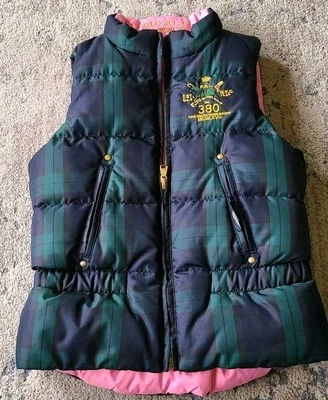 Colete polo feminino Ralph Lauren reversível rosa verde tamanho 6 - Imagem 1 de 4