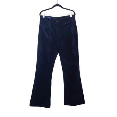 Pantalones retro Gap Denim tiro alto años 70 acampanados terciopelo negro 12 31R Boho Y2K Foto 1 de 4