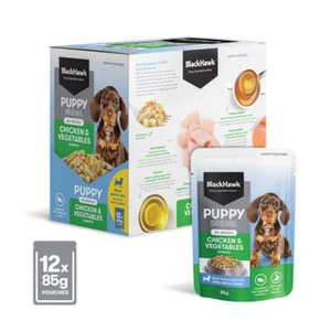 Black Hawk Puppy Chicken and Vegetable Wet Food Pouches Small 85gm x 12 - Picture 1 of 1