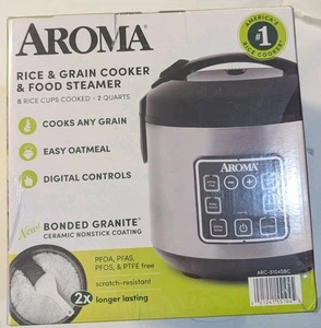 Aroma 8-Cup Digital Rice Cooker & Food Steamer Ceramic Nonstick Pot NEW FreeShip - Picture 1 of 2