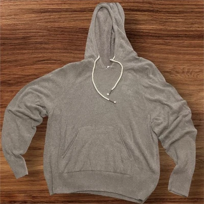 Young Fabulous & Broke Cozy Plush Hoodie Sweatshirt Light Grey Pullover Size M - Image 1 of 4