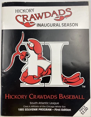 Hickory Crawdads Inaugural Season 1993 First Edition Souvenir Program Rangers - Image 1 of 4