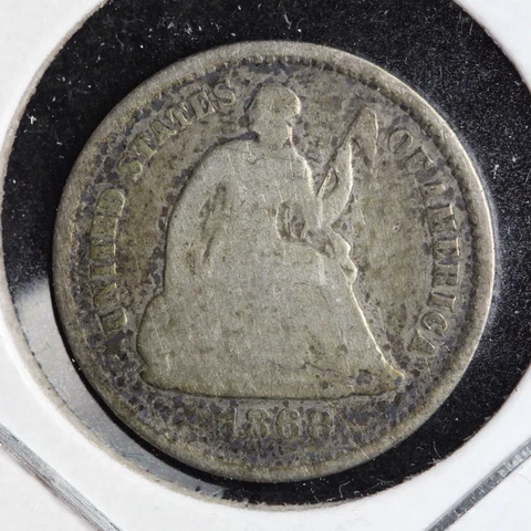 1868-S Seated Liberty Silver Half Dime CHOICE VG E175 SHA Cover