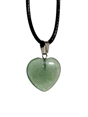 Jade Heart Necklace Crystal Nephrite Gemstone Spiritual Pendant (Random Pick) - Image 1 of 4