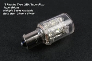 1156 LED Auto Bulb - 13 Super Flux LEDs - Bright White LED - Protective Shell -  - Picture 1 of 4