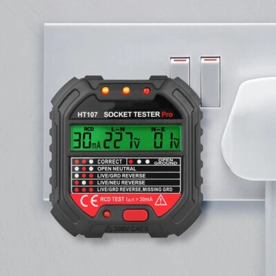 1-2PCS Socket Tester Digital Plug in Electric Mains Fault Checker Polarity Test - Image 1 of 4
