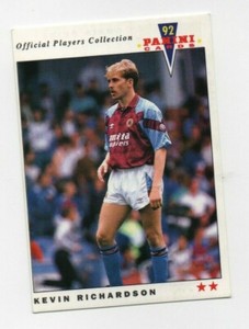  Panini 92 cards Official Players Collection Kevin Richardson Aston Villa No 25