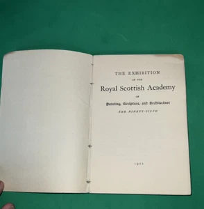The Royal Scottish Academy 1922 96th Exhibition Gallery Guide & Tributes Ex++ - Picture 1 of 5
