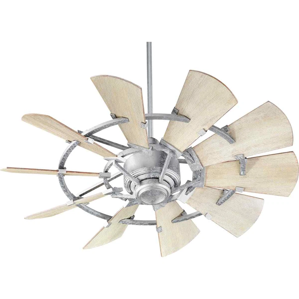  194410-9 Windmill 44" Ceiling Fan Wall Control Galvanized Steel Outdoor  Quorum - Image 1 of 1