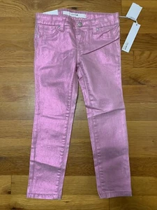 Joe’s Jeans JJ Girls Pink Jeans 4 Shiny Girlie Pants Adjustable Waistband NWT - Picture 1 of 7