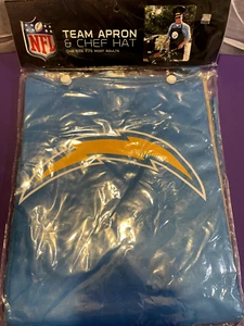 LOS ANGELES CHARGERS MATCHING CHEF APRON AND HAT GRILL SET  NEW - Picture 1 of 3