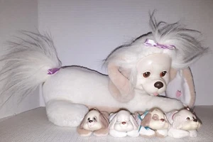 Vintage 1991 Puppy Surprise White/Cream Mother Dog with Four Puppies - Bild 1 von 12