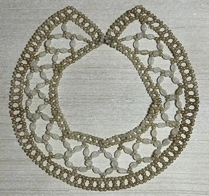 Vintage Bib Collar Necklace Bakelite Beaded 1950s Costume Jewelry 2 Toned P108 - Picture 1 of 7