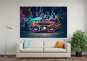 Graffiti Retro tape Wall art,Music Pop Art Canvas,Street art,Graffiti poster - Picture 1 of 10