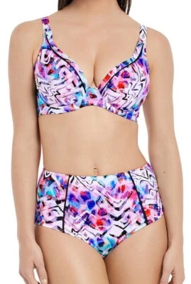 Conjunto de Bikini Fantasie Malundi Talla 34D M Top Cintura Alta Calzoncillo Rosa Púrpura Foto 1 de 4