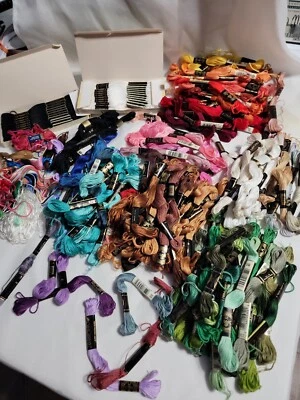 Huge Lot 150++ Embroidery Floss Vintage DMC Stitch Sew Crafts Multicolor Craft - Image 1 of 4