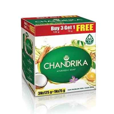 Jabón Chandrika Pack de 4 -125g x 3 y Consigue 75g Gratis-Vendedor de EE. UU. Multi Descuento Foto 1 de 4