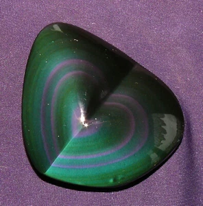 Regenbogen-Obsidian, poliert, Mexico, Herz, 65,0g 59x48x20mm, Heilstein - Bild 1 von 9