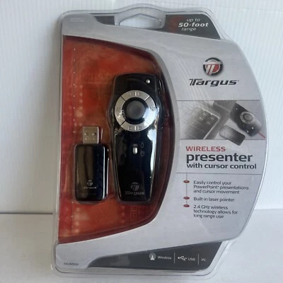 New Targus Wireless Mouse Presenter w/Laser Pointer 50 Foot Range PAUM30U - Image 1 of 4