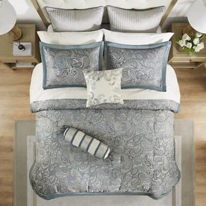 New Whitman 12Pc Paisley Comforter/Sheet Set KING - Picture 1 of 1