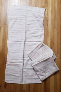 3 Vintage Flour Feed Sacks Red Pin Stripe Striped - 1 UNOPENED, 2 Opened - Picture 1 of 7