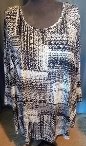 J M Collection Blouse Size 3X Armpits 28 In Shoulder Down 31 In Bottom 34 In - Picture 1 of 7