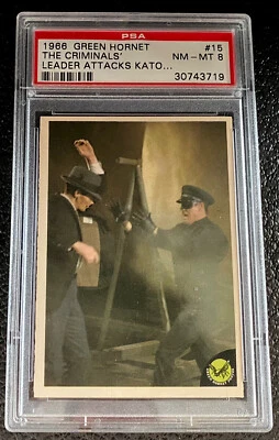 Bruce Lee On Front & Back Rookie Card PSA 8 1966 The Green Hornet Kato #15 Kato - Image 1 of 2