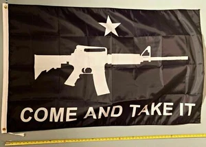 DONALD TRUMP FLAG FREE USA SHIP Come And Take It AK47 Gun Desantis USA Sign 3x5' - Picture 1 of 2